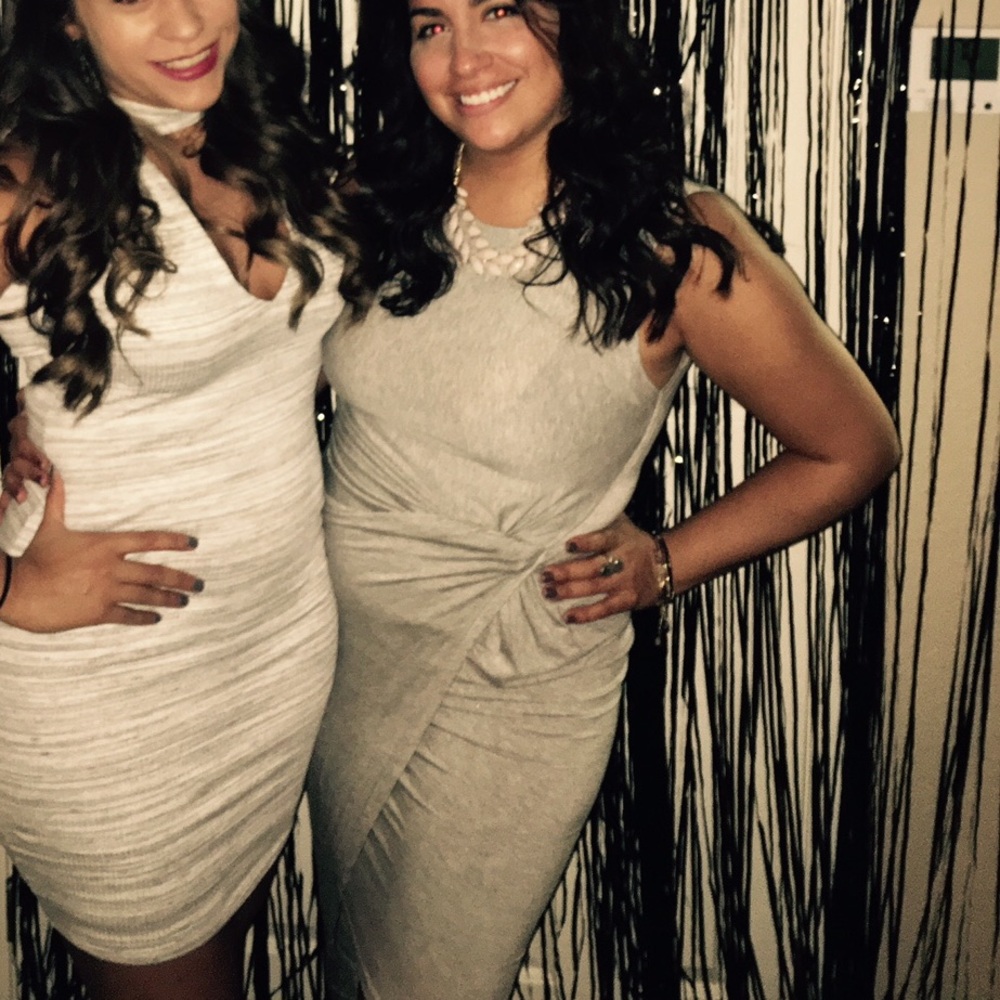 Gray Asymmetrical Knot Dress